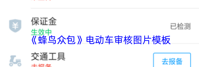 《蜂鸟众包》电动车审核图片模板