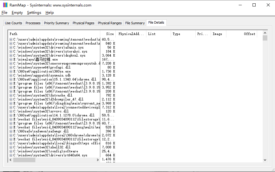 RAMMap(内存分析清理工具) 