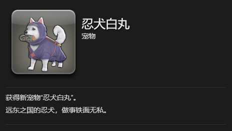《最终幻想14：水晶世界》忍犬白丸宠物获得方法