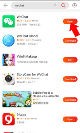 《9apps》下载微信方法