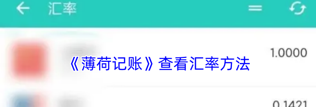 《薄荷记账》查看汇率方法
