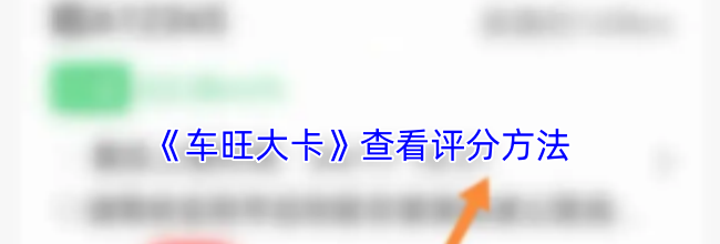 《车旺大卡》查看评分方法