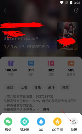 《次元姬小说》举报小说方法