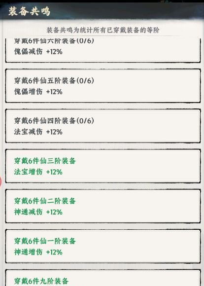 《大道仙途》装备共鸣效果介绍