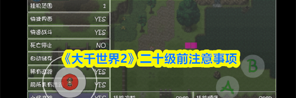 《大千世界2》二十级前注意事项