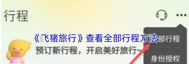 《飞猪旅行》查看全部行程方法