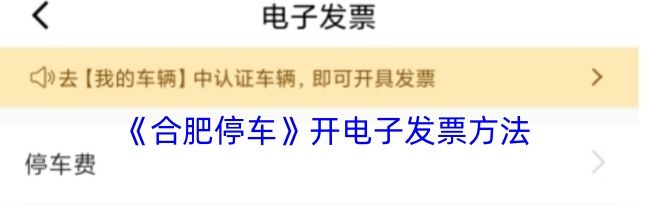 《合肥停车》开电子发票方法