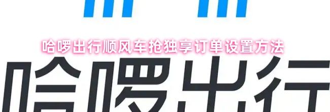 哈啰出行顺风车抢独享订单设置方法