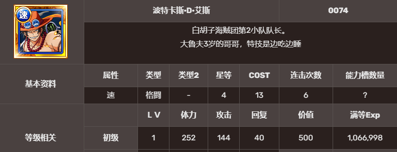 《海贼王宝藏巡航》波特卡斯·D·艾斯技能介绍