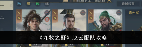 《九牧之野》赵云配队攻略