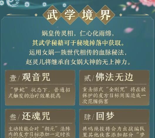 《剑网3》侠客赵灵儿武学技能一览