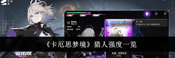 《卡厄思梦境》猎人强度一览