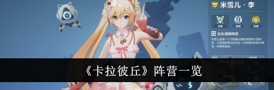 《卡拉彼丘》阵营一览