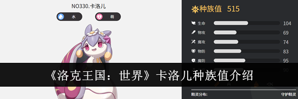 《洛克王国：世界》卡洛儿种族值介绍