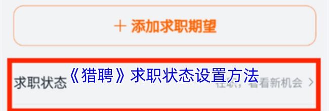 《猎聘》求职状态设置方法