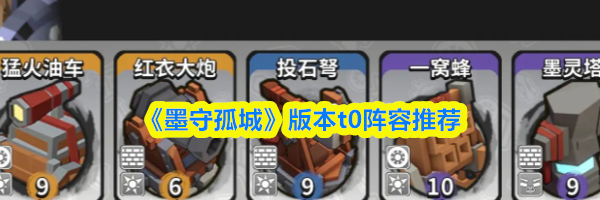 《墨守孤城》版本t0阵容推荐