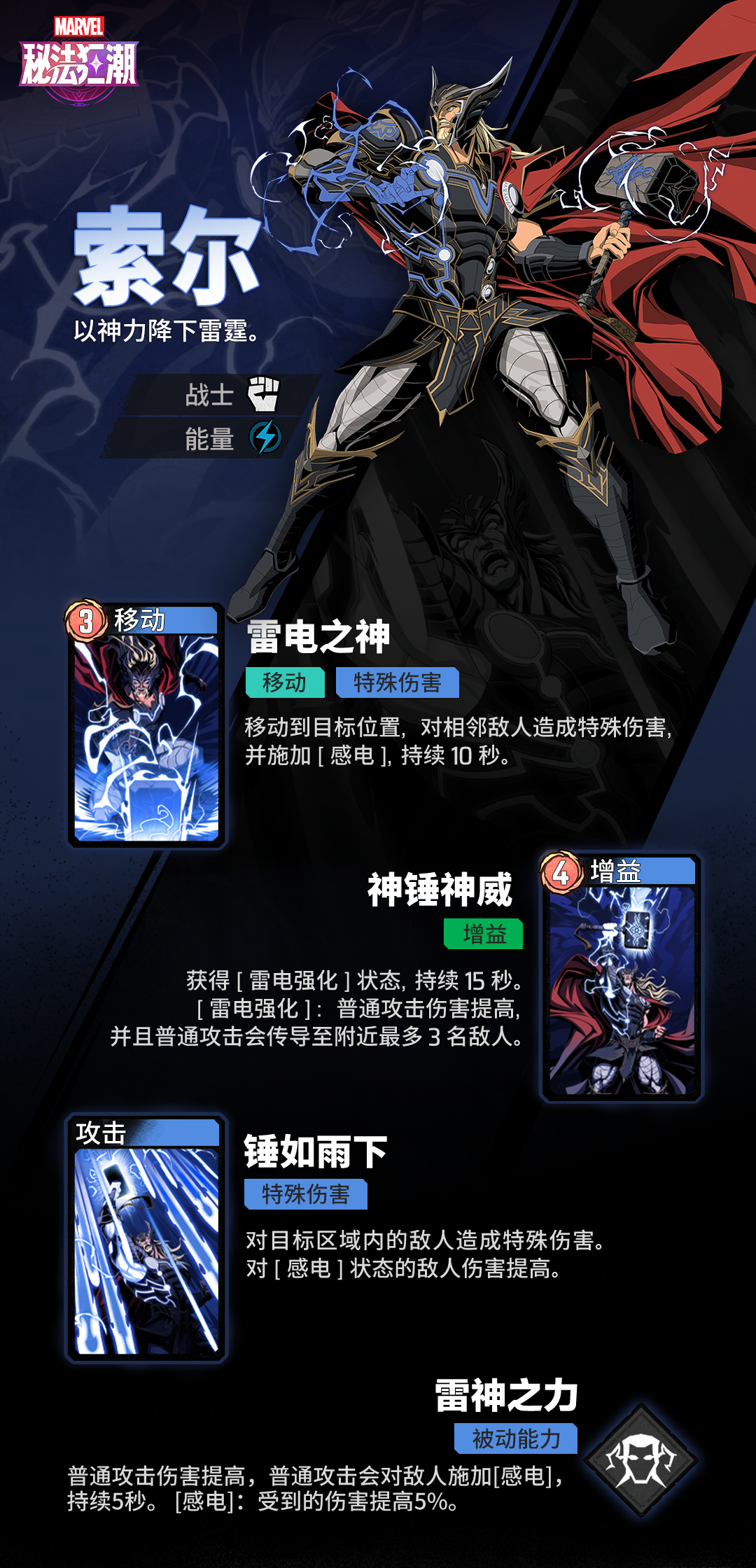 《漫威秘法狂潮》索尔技能图鉴