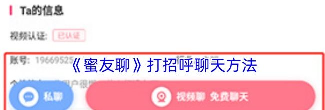 《蜜友聊》打招呼聊天方法