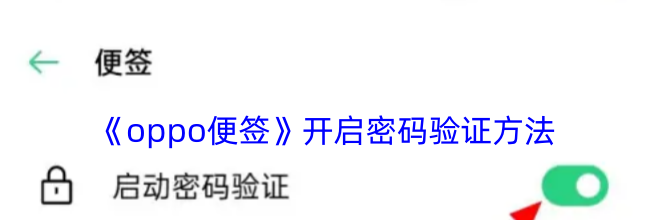 《oppo便签》开启密码验证方法