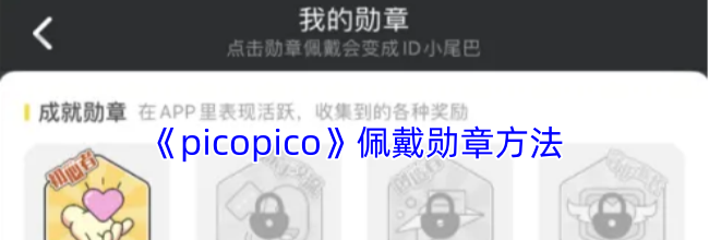 《picopico》佩戴勋章方法