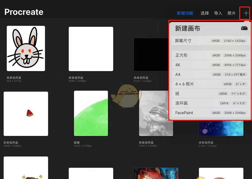 《procreate》设置dpi方法