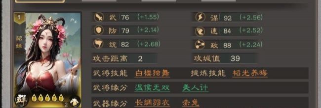 《三国乱世霸王》貂蝉技能定位与梯度解析