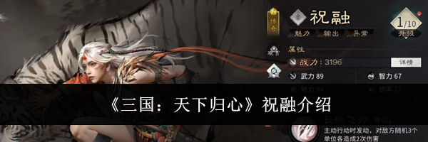 《三国:天下归心》祝融介绍