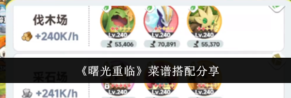 《曙光重临》菜谱搭配分享