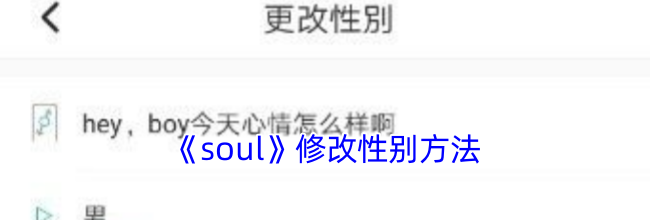 《soul》修改性别方法