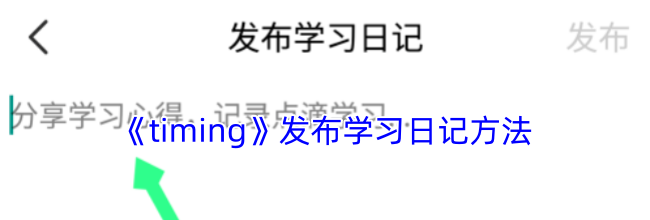 《timing》发布学习日记方法