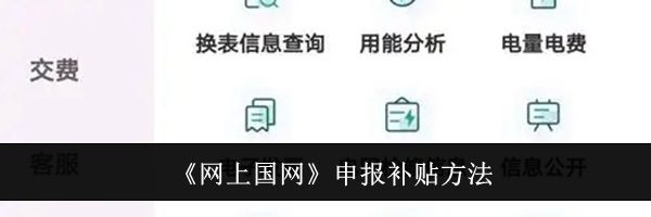 《网上国网》申报补贴方法