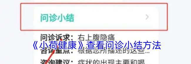 《小荷健康》查看问诊小结方法