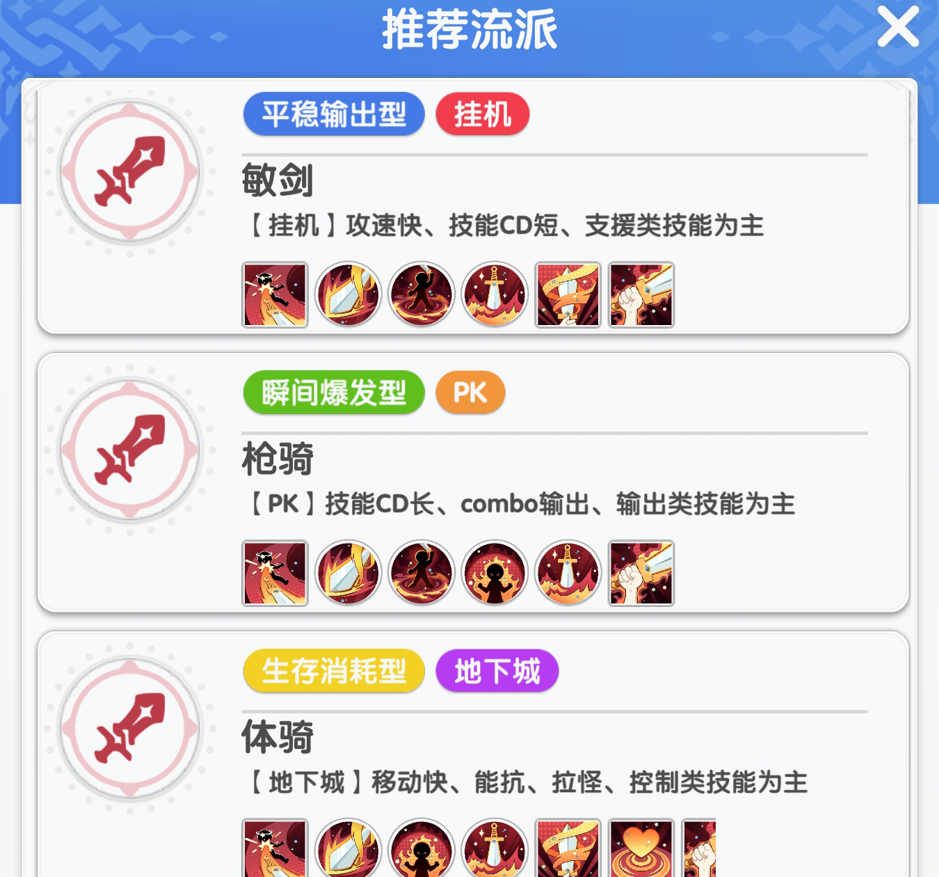 《仙境传说：重生》各职业推荐流派