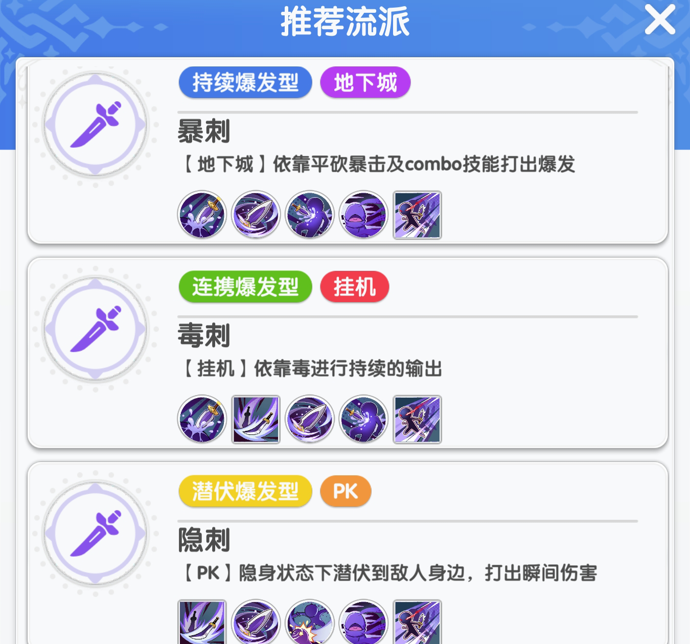 《仙境传说：重生》各职业推荐流派