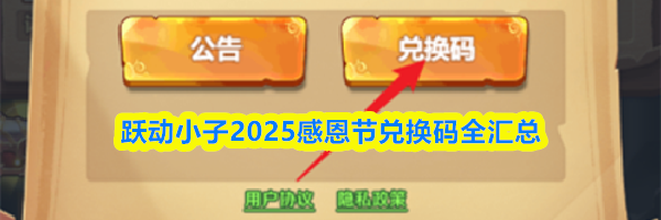 跃动小子2025感恩节兑换码全汇总