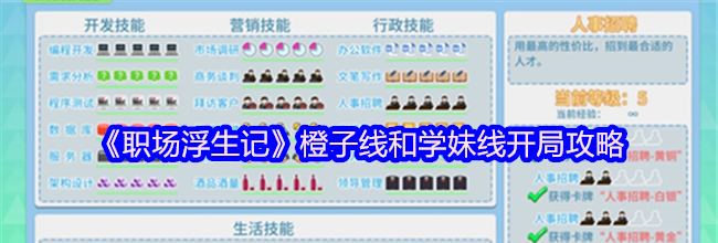 《职场浮生记》橙子线和学妹线开局攻略