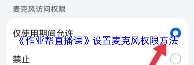 《作业帮直播课》设置麦克风权限方法