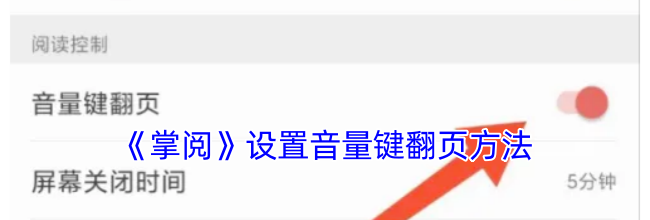 《掌阅》设置音量键翻页方法